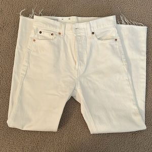 GAP Cheeky Straight High Rise White Jeans